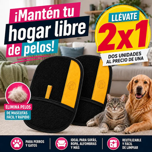 Guante Quita Pelos 2X1: Adiós al pelo en tu ropa, sofá o coche en segundos 🤩